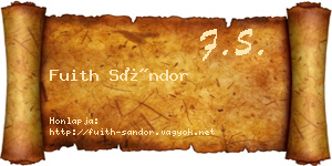 Fuith Sándor névjegykártya