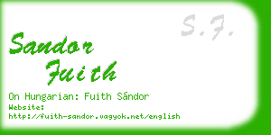 sandor fuith business card